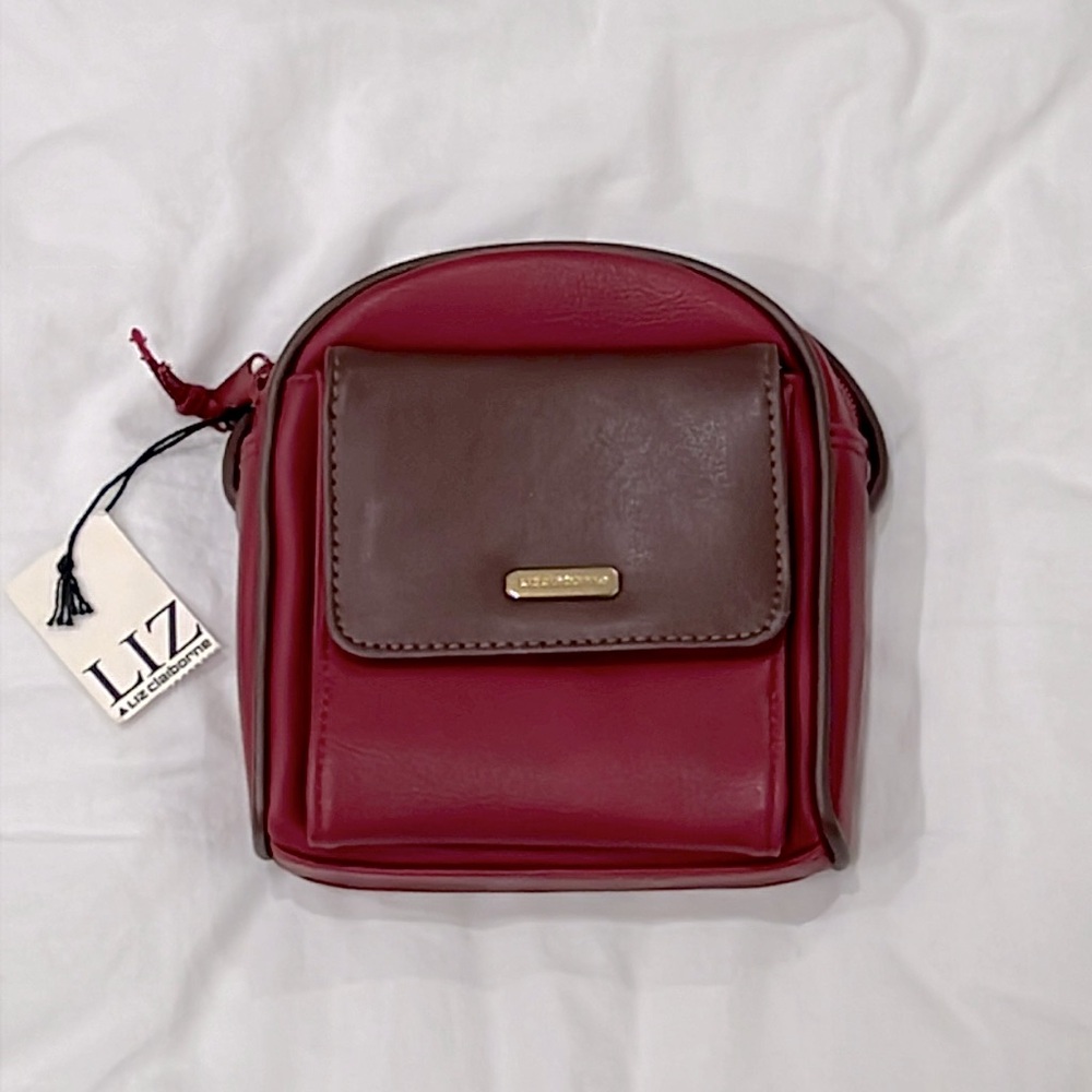 NWT Liz Claiborne Vintage Mini Cross Body Red & Brown